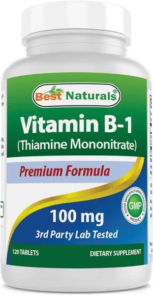 Best Naturals Vitamin B1 As Thiamine Mononitrate 100 mg 120 Tablets