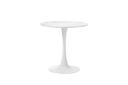 Oikiture 60cm Dining Table Kitchen Marble Tulip Round Metal Leg White