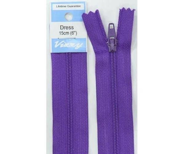 Vizzy Dress Zip, 15cm Colour 109 Purple