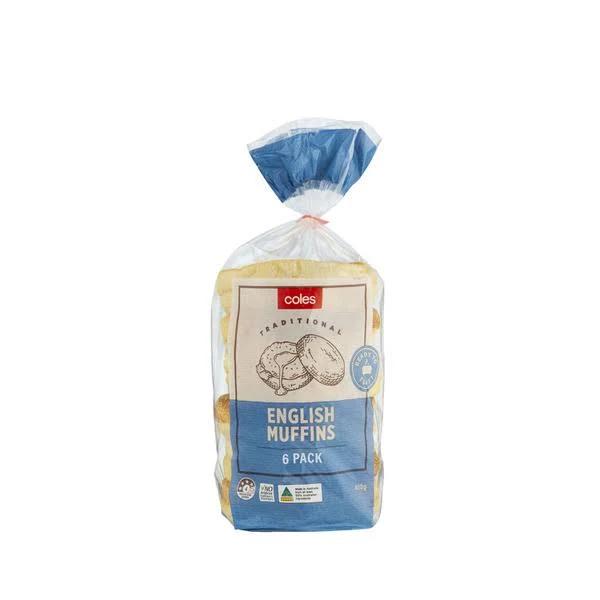 Coles English Muffins 6 Pack 400g