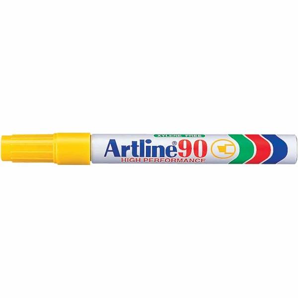 Artline 90 Permanent Marker Chisel Tip 2-5mm Yellow