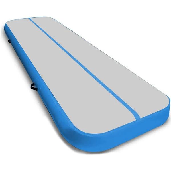 8m x 1m Air Track Inflatable Gymnastics Mat Tumbling - Grey Blue