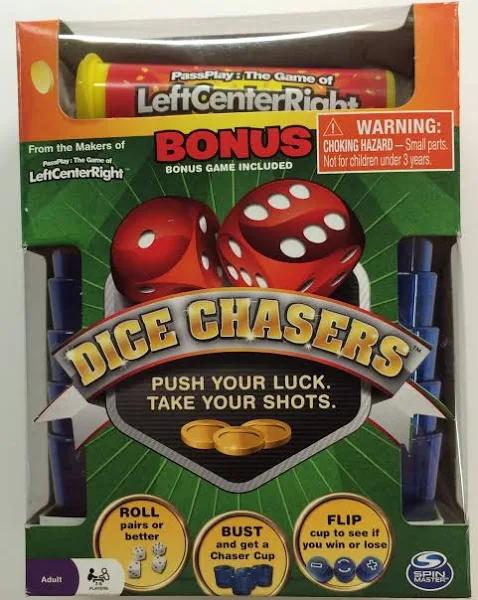 Spin Master Dice Chasers with Bonus Left Center Right Game