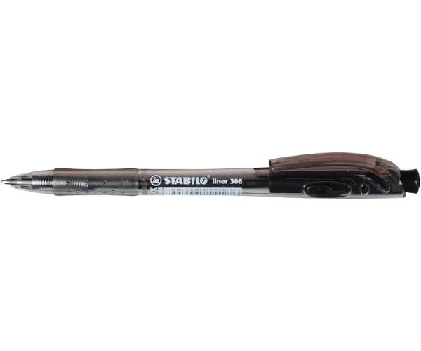 STABILO 308 Retractable Ballpoint Pen Medium 0.45mm Black