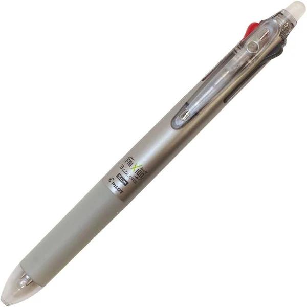 Pilot Frixion 3 Colour Erasable Gel Pen Dark Silver Barrel