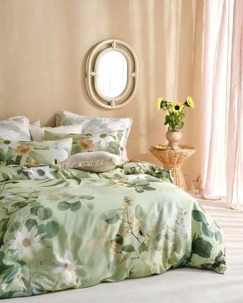 Linen House - Green Quilt Cover Sets - Priscilla Quilt Cover Set - Size One Size, King at The Iconic