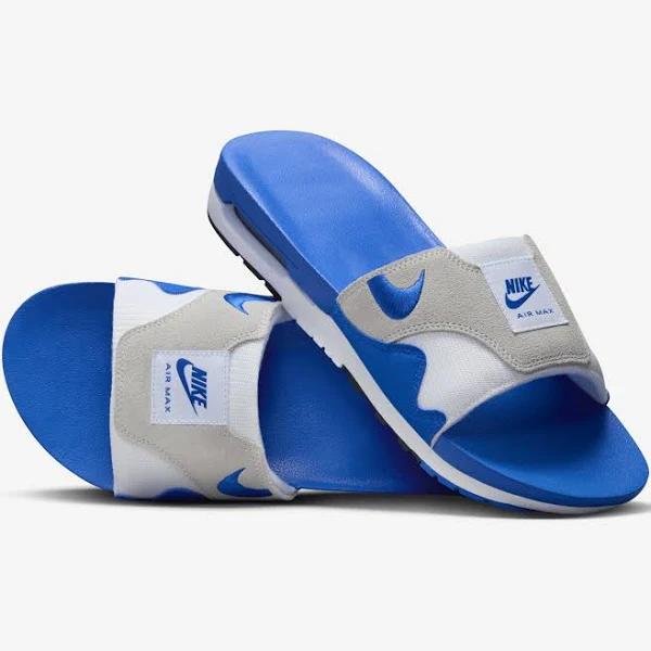 Nike Air Max 1 Slides White/Royal Blue - Size 7