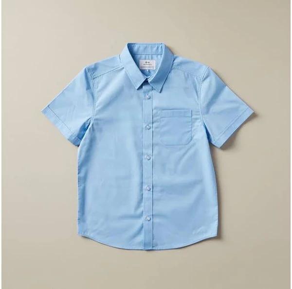 Short Sleeve School Shirt | Blue | Size 10 by Target Kids