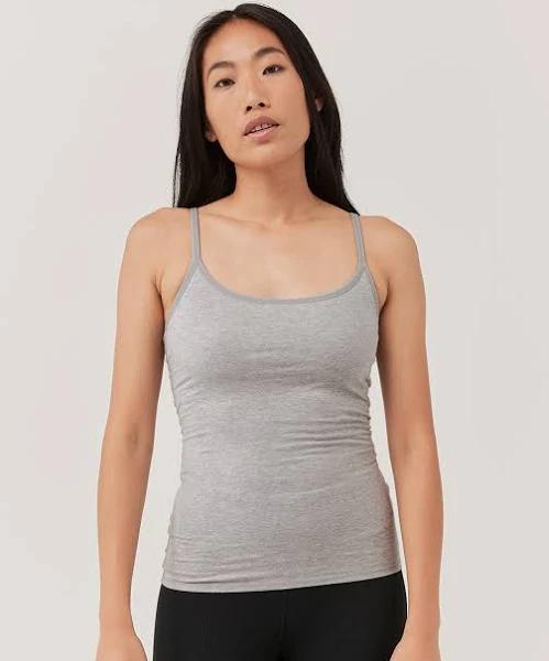 P A C T Womens Organic Everyday Shelf Bra Camisole in Heather Grey | Size 2x | Fair Trade