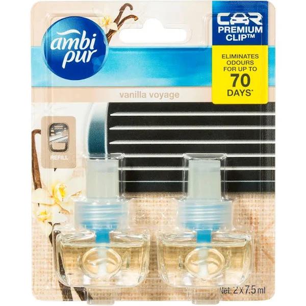 Ambi Pur Premium Clip Vanilla Voyage Car Air Freshener Refill