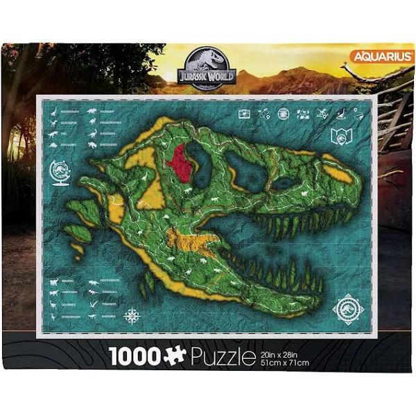 Aquarius Puzzle Jurassic World Map Puzzle 1000 Pieces