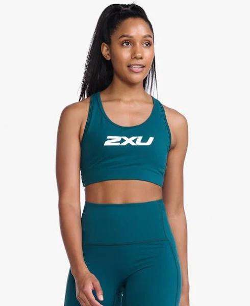 2XU Motion Racerback Crop Womens, XS / Deep Jade/White