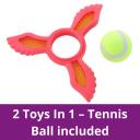 Fetch Flyer Dog Toy [24 Pack] Tennis Ball Dogs Toy Tug Chew Toy Fetch 2 in 1 Toy Dental Hygiene Durable Doy Teething Toys Pet Chew Toy