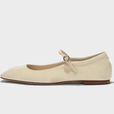 Aeyde | Women 10mm Uma Patent Leather Flats Creamy 41