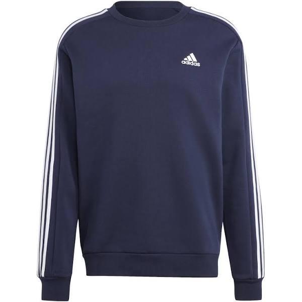 adidas-Essentials Fleece 3-Stripes Sweatshirt-Men-Legend Ink-3XL