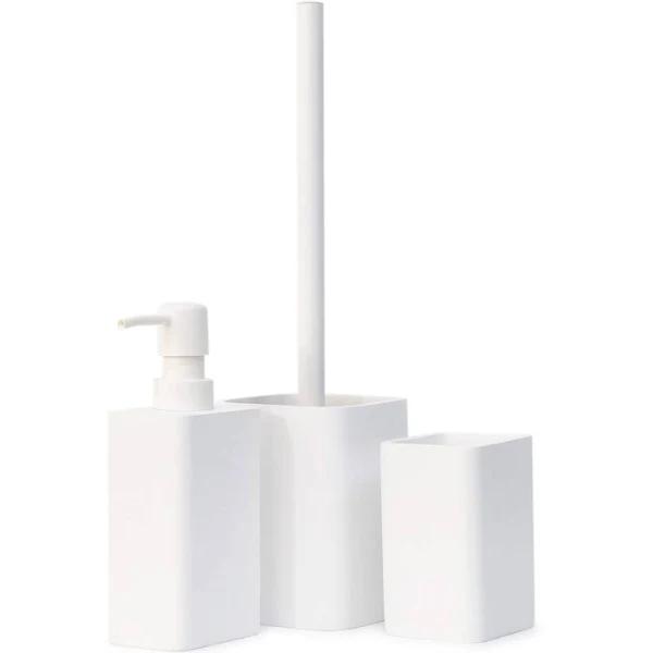 Salt & Pepper Copenhagen White Toilet Brush & Holder - 9.5x36cm