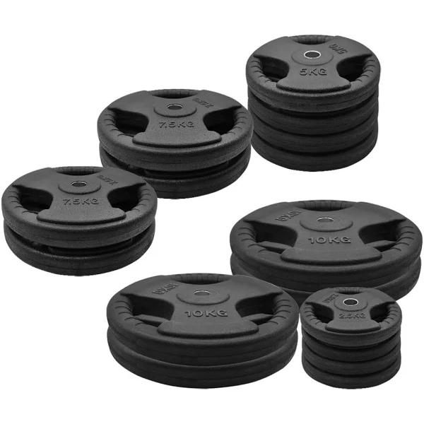 Total 100kg set7 Standard 26.5mm Rubber Coated Weight Plate Set - Commercial Grade