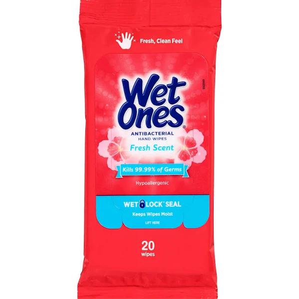 Wet Ones Antibacterial Hand Wipes Fresh Scent Travel Pack - 20 Count