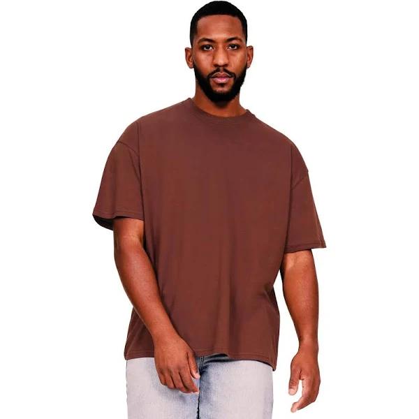 Casual Classics Mens Core Ringspun Cotton Oversized T-Shirt (Chocolate) (4XL)