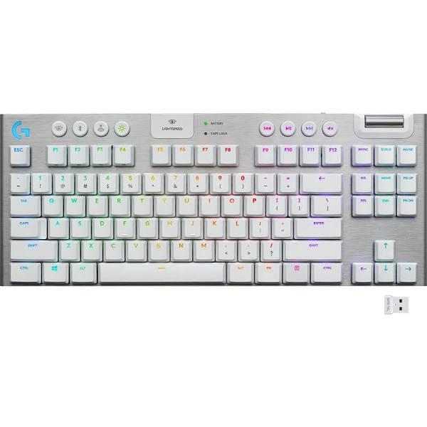 Logitech G915 TKL Lightspeed Wireless RGB Mechanical Gaming Keyboard - White (Tactile)