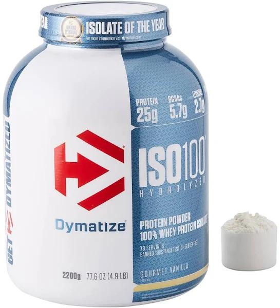 Dymatize ISO 100 Gourmet Vanilla 2.2 kg - Whey Protein Hydrolysat + Isolat Powder