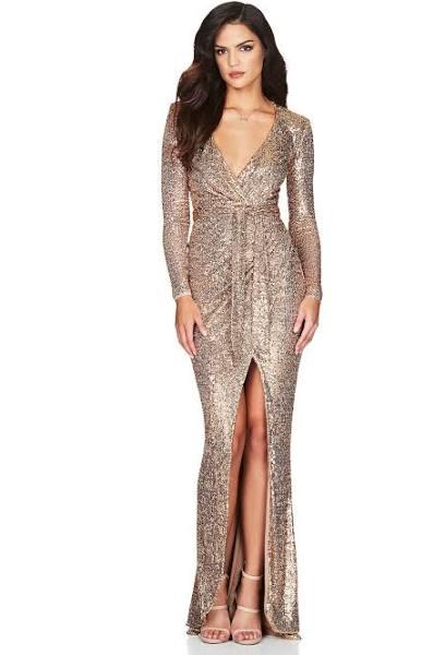 Selena Long Sleeve Gown Gold / M