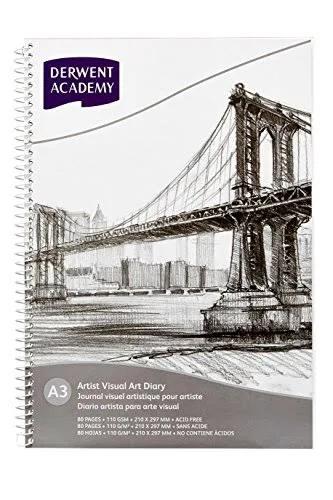 Derwent Academy Visual Art Diary - A3 Portrait (80 Pages)