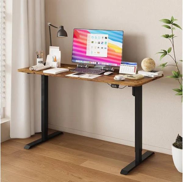 Advwin Electric Standing Desk Height Adjustable Sit Stand Desk 120cm Walnut