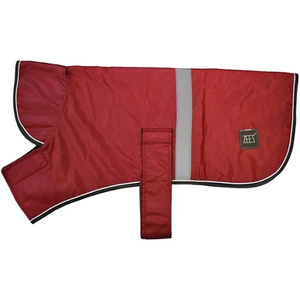 Zeez Dapper Waterproof Dog Coat Warm Maroon Size 8 19cm