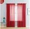 Pair of Hot Red Sheer Curtain 140x213cm Rod Pocket Voile Curtains