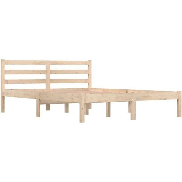 vidaXL Bed Frame Solid Wood Pine 137x187 cm Double Size