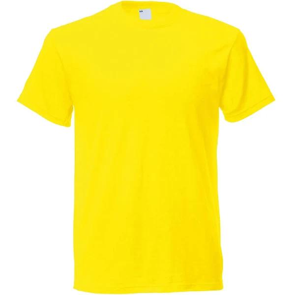 Mens Short Sleeve Casual T-Shirt (Bright Yellow) (Medium)