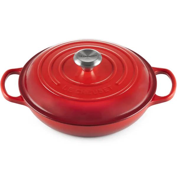 Le Creuset Cast Iron Shallow Casserole 26 cm Cerise