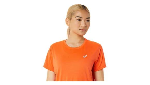 ASICS Women's Silver Short Sleeved Top - Nova Orange XL