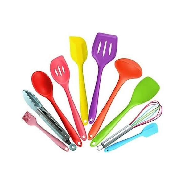 10 Pieces Color Silicone Non Stick Utensil Kitchenware Set