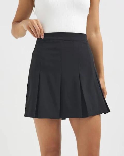 Dazie - Women's Black Pleated Skirts - Luna Pleated Tailored Mini Skirt - Size 14 at The Iconic