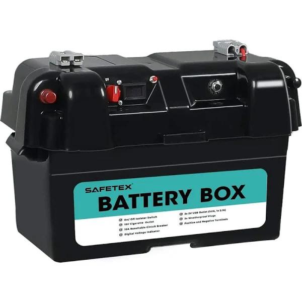 Safetex AGM Battery Box 12V Deep Cycle Solar Battery