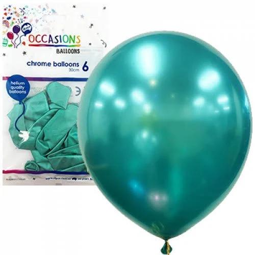 Chrome Balloons 10 Pack 30cm Green