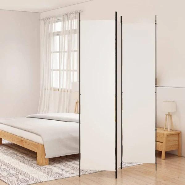 vidaXL 3-Panel Room Divider White 150×220 cm Fabric