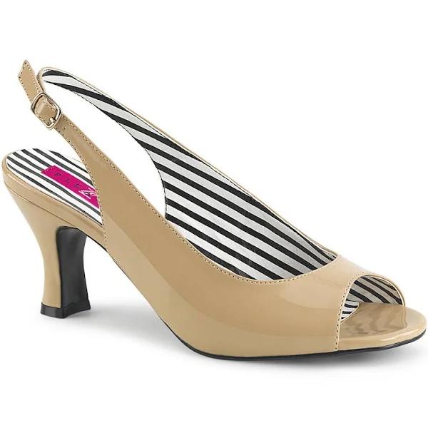 Pleaser Pink Label JENNA-02 Cream Patent Size 9