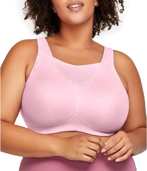 Glamorise No-Bounce Camisole Wire-Free Sports Bra - Parfait Pink 22F 1066 Plus Size Bra - AfterPay Available