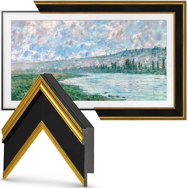 Deco TV Frames 32" Customizable Frame for Samsung The Frame TV 2021-2023 (Antique Gold & Black)