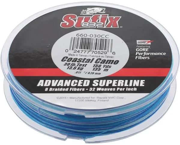 Sufix 832 Advanced Braid Fishing Line - 660-165CC 29kg 300 Yards - Coastal Camo