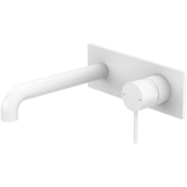 Mecca Wall Basin/Bath Mixer 230mm in Matte White by Nero