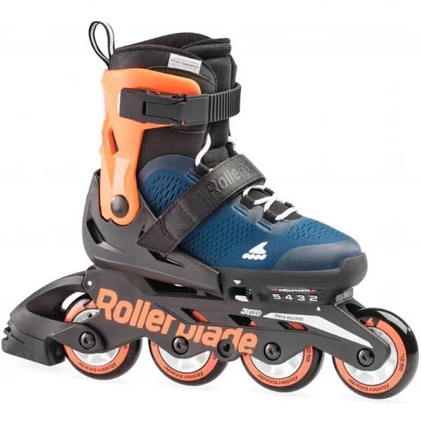 Kids Rollerblade Microblade Blue Orange Inlines - Lucky Skates US 2-5