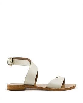 David Jones Edward Meller Solinda Ankle Wrap Sandal in White, Size 36 EU