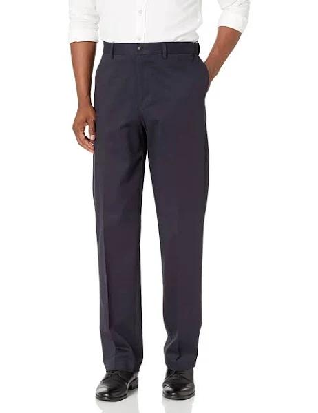 Savane Mens Black Size 34X29 Straight Dress Pants Flat Front Stretch