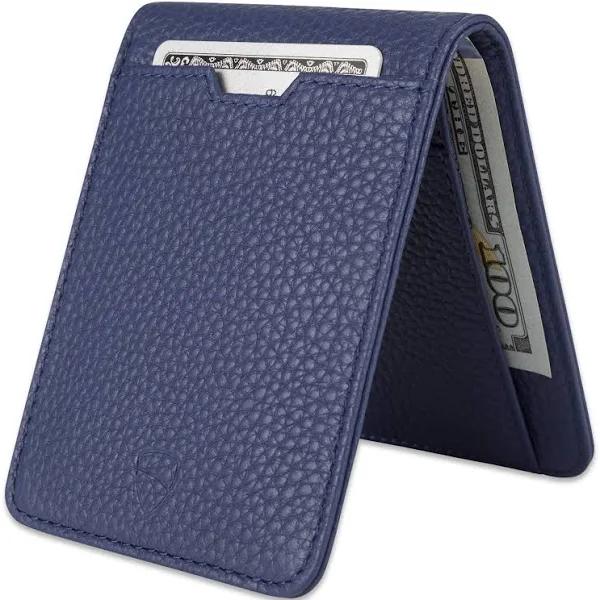 Vaultskin Manhattan Slim Bifold Wallet with RFID Protection for Cards and Cash (Matt Blue)