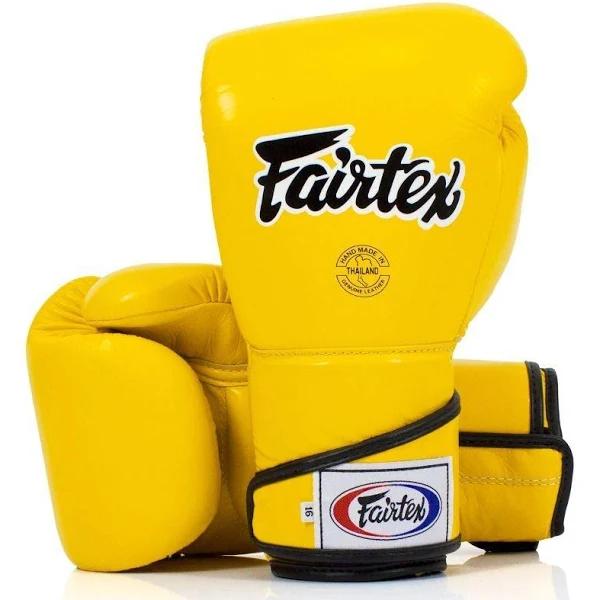 Fairtex BGV6 Stylish Angular Sparring Gloves - Locked Thumb 14 oz / Yellow