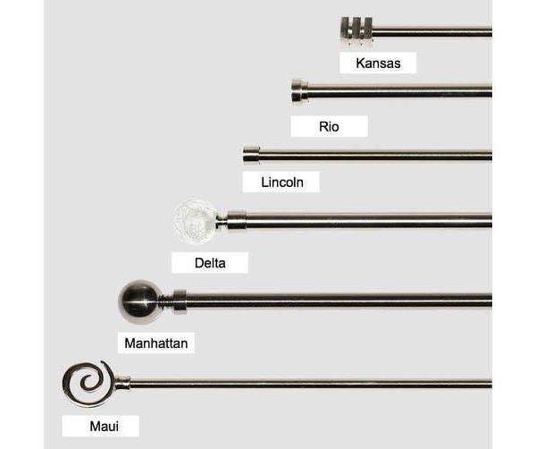 Quality Metal Curtain Rod Pole Sets 22mm 165-320cm Black